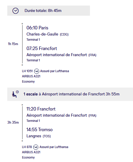 VOS VOLS* LUFTHANSA - Vol aller